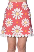 BANNED Retro Mini Skirt "Crazy Daisy" - Maat 40 / L, Maat 38/40 (M), Dancing Days by Banned, Nieuw, Ophalen of Verzenden