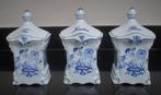 zwiebelmuster antiek 3 voorraadpotten, suiker, thee en rijst, Antiek en Kunst, Ophalen of Verzenden