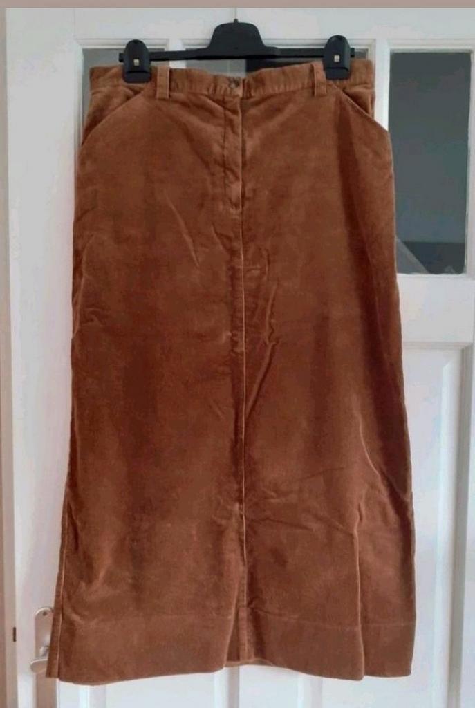 Mât de Misaine Nautical corduroy rok maat 44, Kleding | Dames, Rokken, Zo goed als nieuw, Maat 42/44 (L), Bruin, Onder de knie