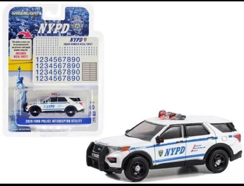 2020 Ford Police Interceptor Utility NYPD v Greenlight 1/64, Hobby en Vrije tijd, Modelauto's | Overige schalen, Nieuw, Auto, Ophalen of Verzenden