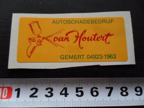 sticker Gemert van Houtert autoschadebedrijf  04923-1963 *, Verzamelen, Stickers, Zo goed als nieuw, Bedrijf of Vereniging, Ophalen