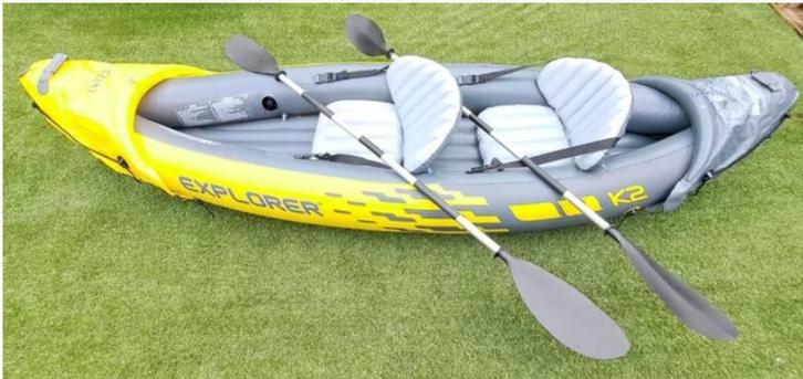 Intex Kajak Explorer K2 Tweepersoons Boot - Geel, Watersport en Boten, Kajaks, Gebruikt, 2-persoons, Ophalen