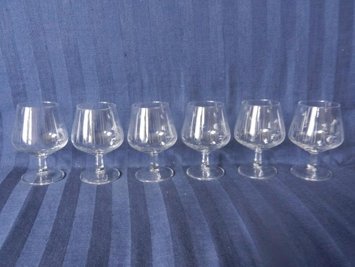 6 glazen Copier Leerdam servies Atlanta cognac glas 9,9 cm 1, Antiek en Kunst, Antiek | Glas en Kristal, Ophalen of Verzenden