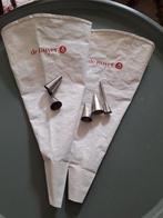 Herbruikbare spuitzakken De Buyer met RVS set spuitmondjes, Ophalen of Verzenden, Zo goed als nieuw, Taarten of Cupcakes, Versiering