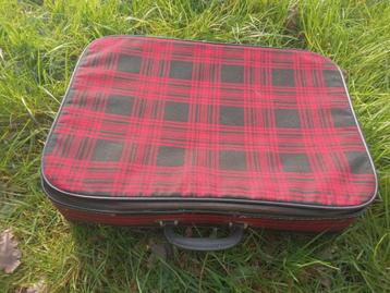 Jaren 60 kleine, geruite koffer, vintage beschikbaar voor biedingen