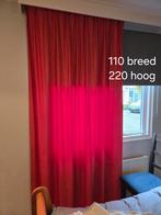 2 Rode Gordijnen met Plooien - 110x220 cm, 100 tot 150 cm, 200 cm of meer, Ophalen of Verzenden, Zo goed als nieuw