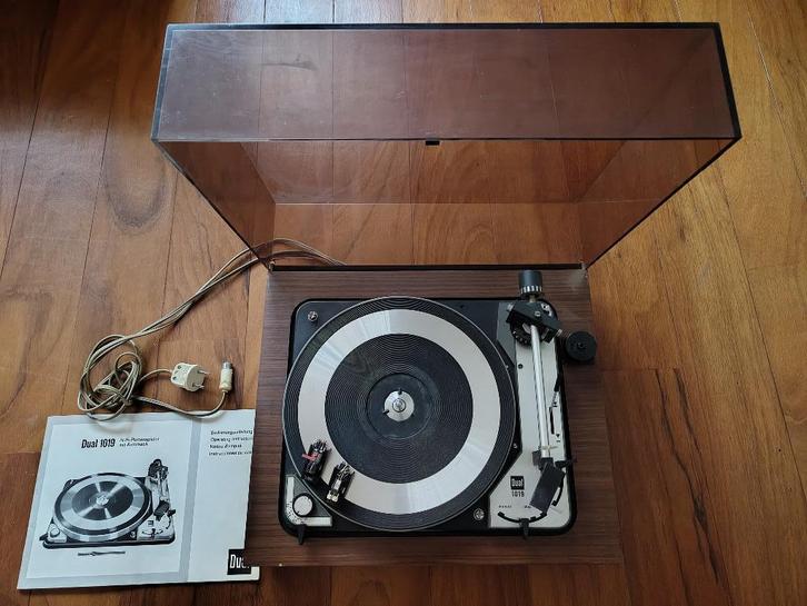 Dual 1019 platenspeler pick-up met instructieboekje, Audio, Tv en Foto, Platenspelers, Gebruikt, Platenspeler, Dual, Pitch-regelaar