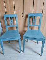 Houten stoelen, Huis en Inrichting, Stoelen, Ophalen, Gebruikt, Blauw