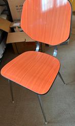 Formica stoel oranje jaren 60 vintage, Huis en Inrichting, Stoelen, Ophalen, Gebruikt, Overige kleuren, Eén
