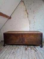 Industriële TV kast / Dressoir op wielen, Ophalen, Gebruikt, 100 tot 150 cm, Metaal