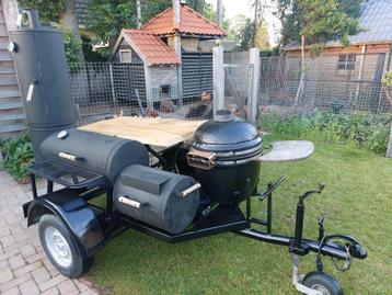 Bbq barbeque te huur smoker aanhanger kamado xl foodtruck beschikbaar voor biedingen