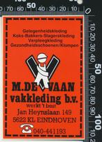 Sticker: De Vaan Vakkleding - Eindhoven (2), Ophalen of Verzenden, Zo goed als nieuw, Bedrijf of Vereniging