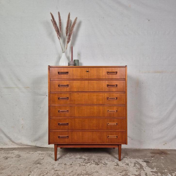 Gunnar Nielsen Tibergaard vintage Deense commode jaren 60, Huis en Inrichting, Kasten | Ladekasten, Gebruikt, 100 tot 150 cm, 50 tot 100 cm