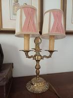 Messing Tafellamp lamp Franse brocante oude art deco bloem, Antiek en Kunst, Antiek | Lampen, Ophalen of Verzenden