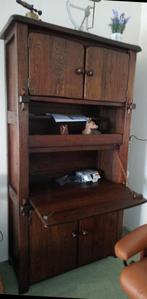 Massief eiken bureau/klepkast/secretaire. In nieuwstaat, Ophalen, Zo goed als nieuw