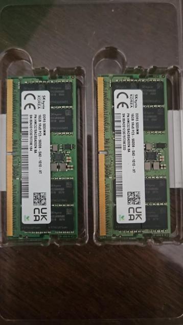 16gb + 16gb DDR5 SODIMM beschikbaar voor biedingen