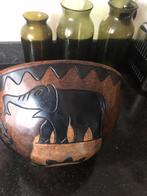 Mooie grote  handgemaakte teak houten kom, Ophalen of Verzenden, Zo goed als nieuw, Hout