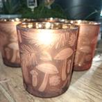 Glazen waxine houders 2 v €10,-, Ophalen of Verzenden, Nieuw, Overige materialen, Minder dan 25 cm