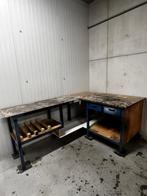 Vintage Werkbank met Metalen Lades, Doe-het-zelf en Verbouw, Werkbanken, Ophalen, Gebruikt, 120 tot 170 cm