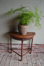 Prachtige antieke eiken houten plantentafel, sidetable.