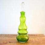 Groene Glazen Lange Karaf Met Transparante Stopper, Ophalen of Verzenden, Zo goed als nieuw, Overige typen