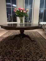 Klassieke ronde salontafel met wortelnoten fineer, Gebruikt, 100 tot 150 cm, Rond, Ophalen of Verzenden