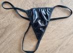 Lederlook string., Kleding | Dames, Ondergoed en Lingerie, String, Ophalen of Verzenden, Zwart