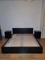 Bed & Nachtkastjes - Zwart - MALM IKEA, Huis en Inrichting, Slaapkamer | Bedden, 160 cm, Gebruikt, Hout, Zwart