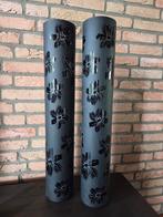 2 glazen designer vazen zwart, Ophalen, 50 tot 75 cm, Zwart, Glas