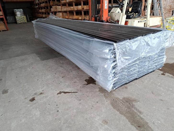 Zweeds rabat vuren zwart gespoten, Doe-het-zelf en Verbouw, Hout en Planken, Nieuw, Plank, Vuren, 300 cm of meer, Minder dan 25 mm