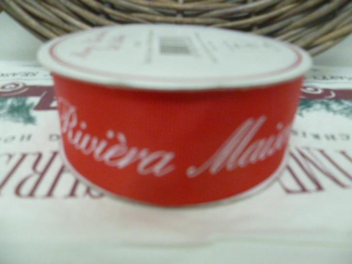 Riviera Maison rood kerst lint 5 mtr. Merry Christmas, Diversen, Kerst, Nieuw, Ophalen of Verzenden