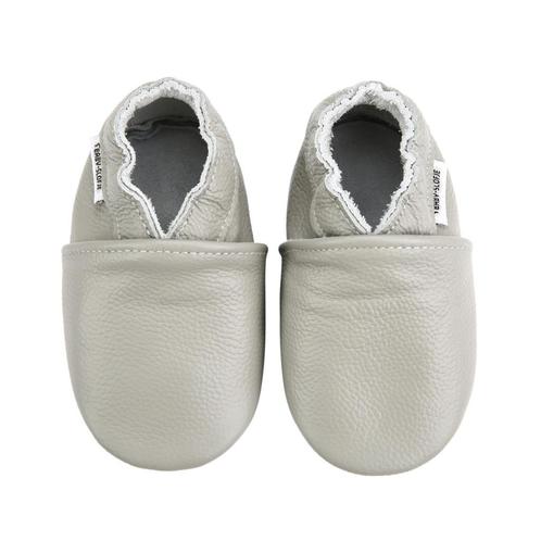 AANBIEDING!  Leren babyslofjes grijs van Baby-slofje, Kinderen en Baby's, Babykleding | Schoentjes en Sokjes, Nieuw, Jongetje of Meisje