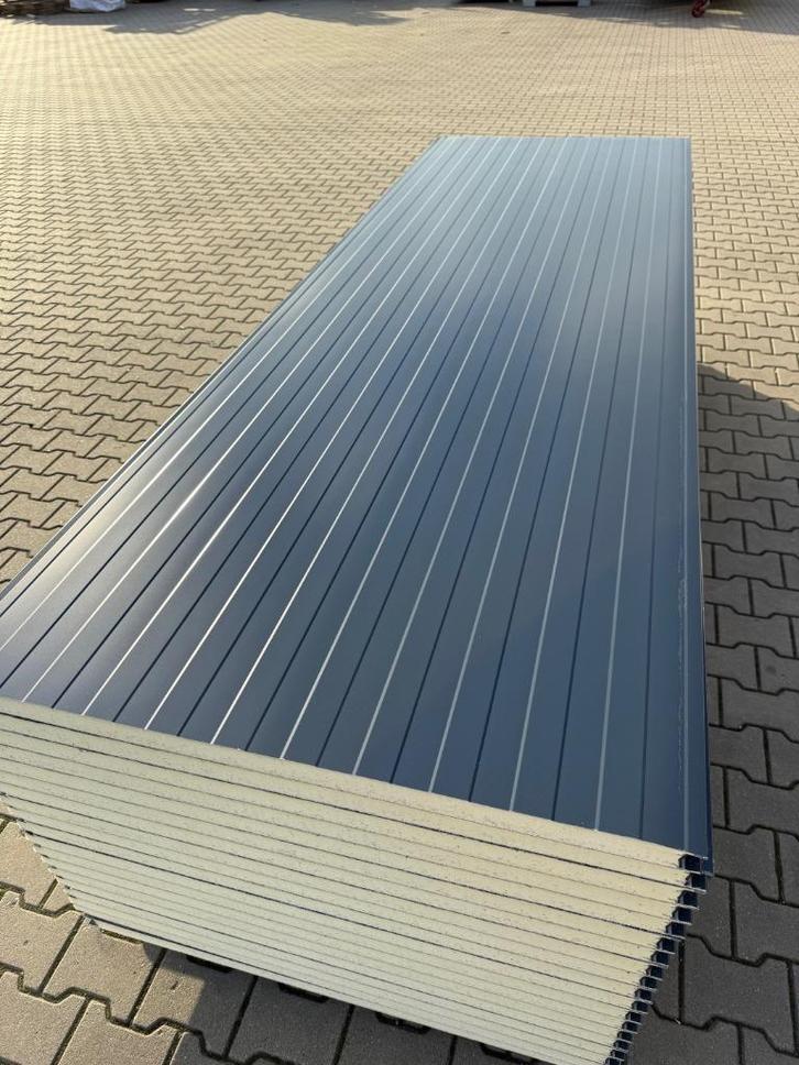 Sandwichpanelen 40mm RAL7016 beide zijden antraciet microrib, Doe-het-zelf en Verbouw, Platen en Panelen, Nieuw, Overige materialen