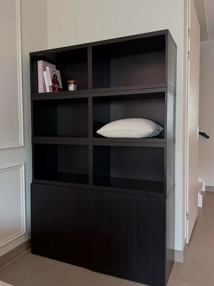 IKEA Besta Vakkenkast Zwartbruin 180x120cm, Huis en Inrichting, Kasten | Boekenkasten, Gebruikt, 100 tot 150 cm, 150 tot 200 cm