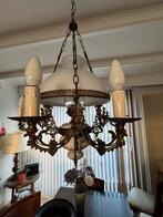 Antieke Hanglamp met Melkglas, Huis en Inrichting, Lampen | Hanglampen, Ophalen, Gebruikt, Glas, 50 tot 75 cm