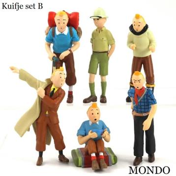 SET 6 kuifje poppetjes figuurtjes figuren stripboeken dvd beschikbaar voor biedingen