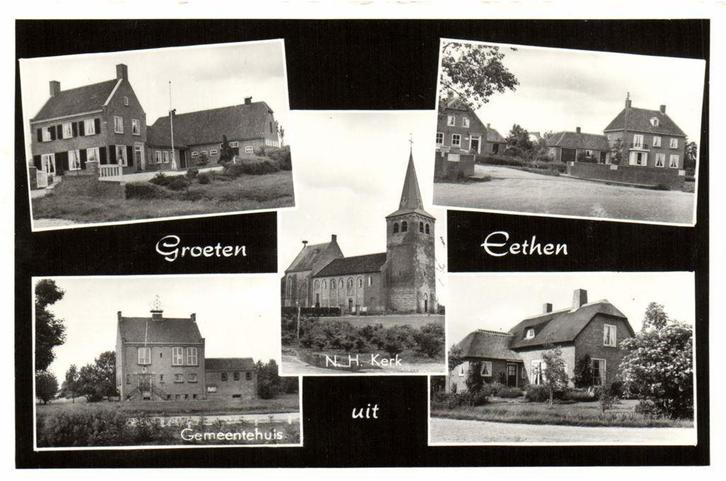Groeten uit Eethen - 5 afb dorpsgez. - ongelopen, Verzamelen, Ansichtkaarten | Nederland, Ongelopen, Noord-Brabant, Voor 1920