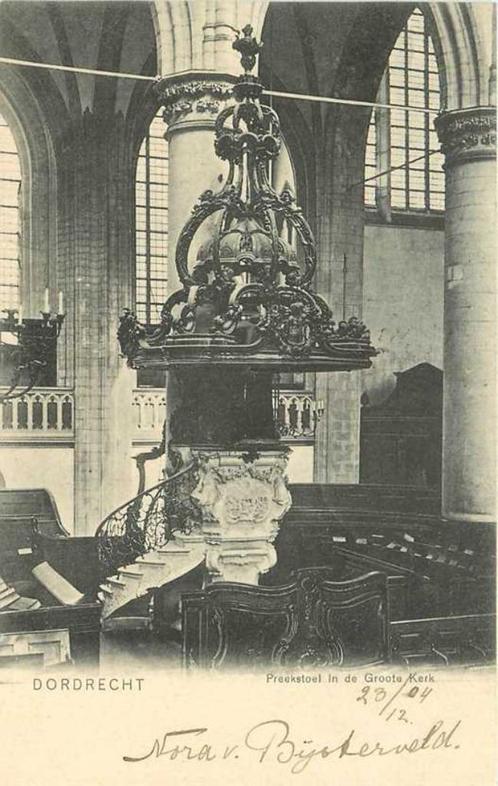 (300-318-003) Dordrecht Preekstoel in de Groote Kerk, Verzamelen, Ansichtkaarten | Nederland, Zuid-Holland, Verzenden