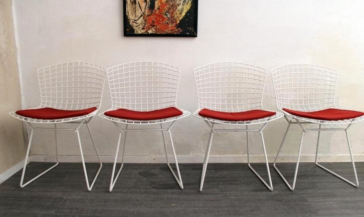 4x Knoll International Harry Bertoia design side chairs, Huis en Inrichting, Stoelen, Gebruikt, Vijf, Zes of meer stoelen, Metaal