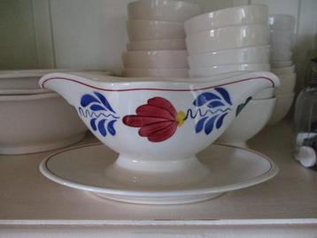 Boerenbont juskom (sauciere/sauskom) Boch met onderschotel beschikbaar voor biedingen