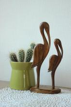 Vintage houten beeldje van 2 vogels, Ophalen of Verzenden