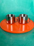 Vintage chromen kopjes set minimalistisch modern space age, Huis en Inrichting, Overige materialen, Ophalen of Verzenden, Zo goed als nieuw