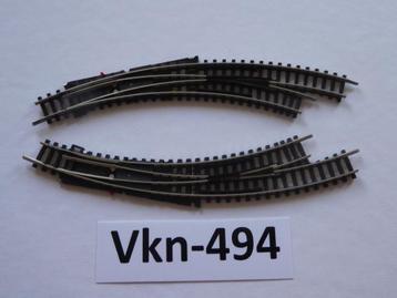 Vk-494 N Spoor Minitrix Gebogen Wissels R1/R2 4966/67
