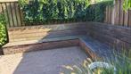 Buitenmodel hardhouten tuinbank. Bijna 10 meter zitplezier!, Ophalen, Gebruikt, Hout