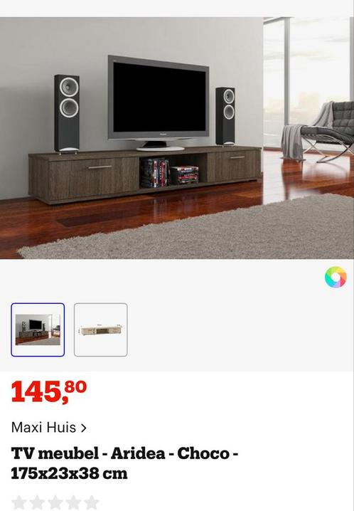 TV meubel Aridea Choco kleur 175x23x38cm, Huis en Inrichting, Kasten | Televisiemeubels, Zo goed als nieuw, Minder dan 100 cm
