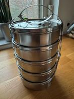 Stapelcontainers,Gamel set, RVS voedselbakjes stapelbaar, Ophalen of Verzenden, Zo goed als nieuw, Rvs