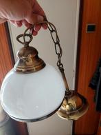 Vintage Plafondlamp met Glazen Bol, Huis en Inrichting, Lampen | Plafondlampen, Ophalen of Verzenden, Gebruikt, Glas, Vintage