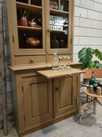 Vintage/Brocante groene apothekerskast, antieke buffetkast, 100 tot 150 cm, 200 cm of meer, Ophalen of Verzenden, 25 tot 50 cm