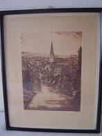 Antieke ets van de plaats Ronsdorf in Duitsland., Ophalen of Verzenden