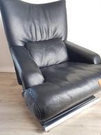 design Rolf Benz model 6500 relax fauteuil plus hocker, Huis en Inrichting, Stoelen, Modern, Leer, Zo goed als nieuw, Eén